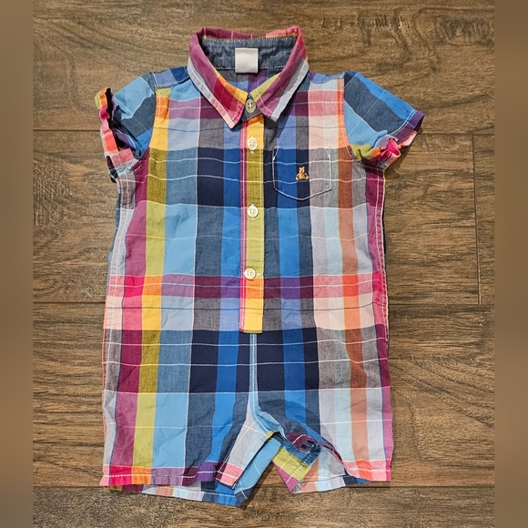 Baby Brannan Bear Plaid Shorty One-Piece - Picture 3 of 7